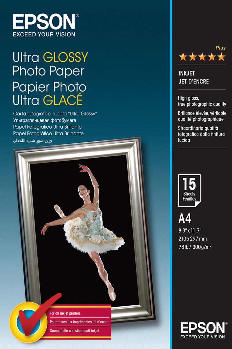 Epson c13s041927bh papel fotográfico ultra - a4 300g m