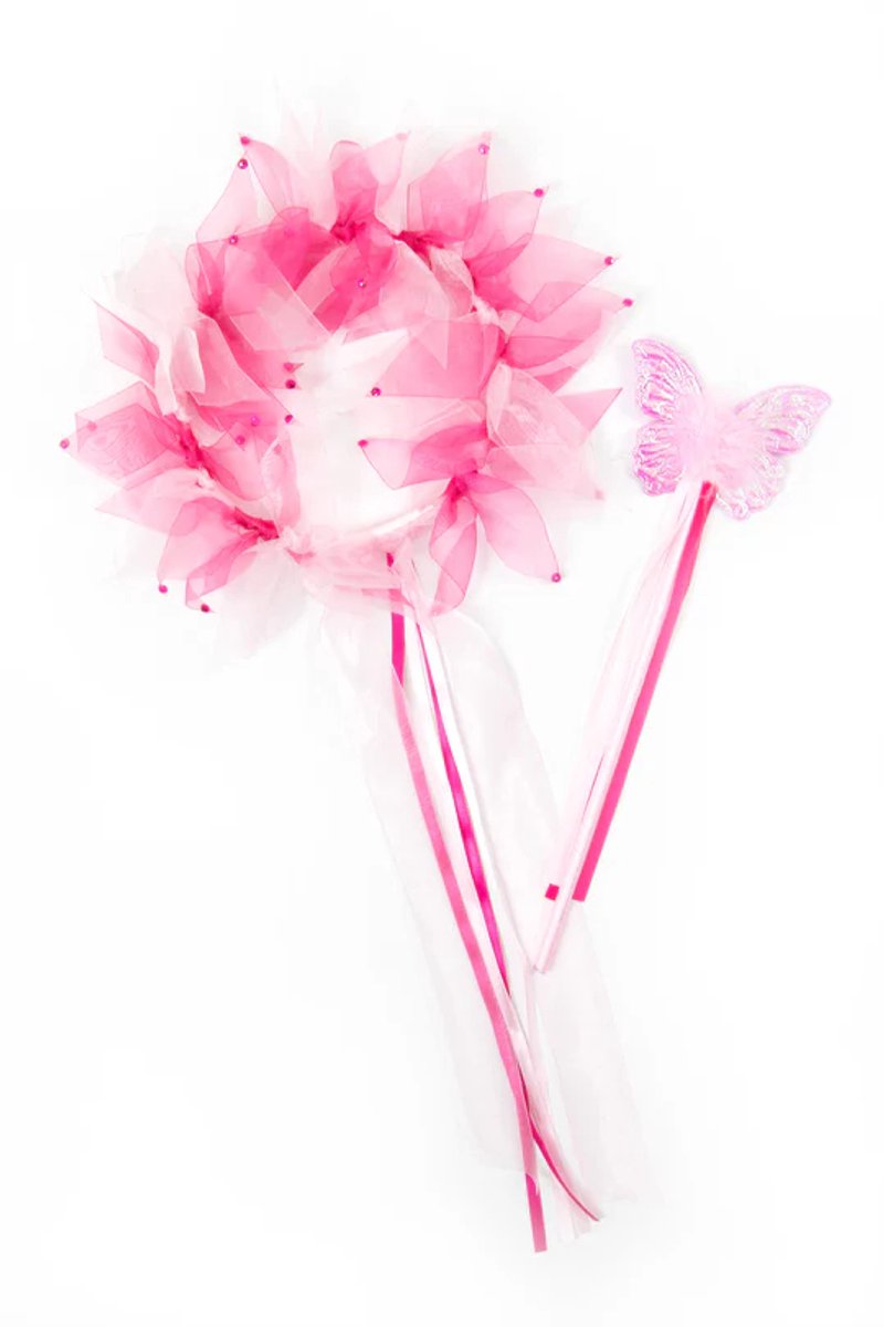 Piccole avventure: set di bacchette magiche con aureola delle fate rosa