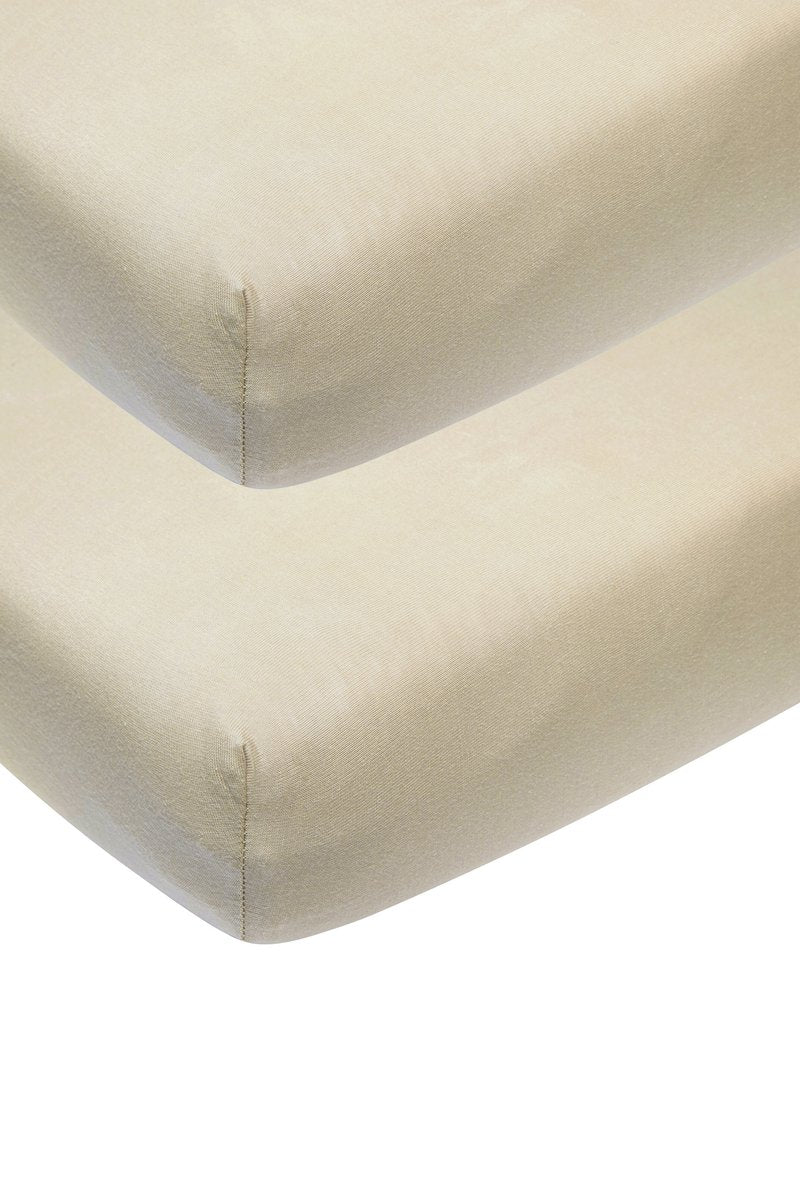 Meyco baby uni hoeslaken co-sleeper - 2-pack - sand - 50x90cm