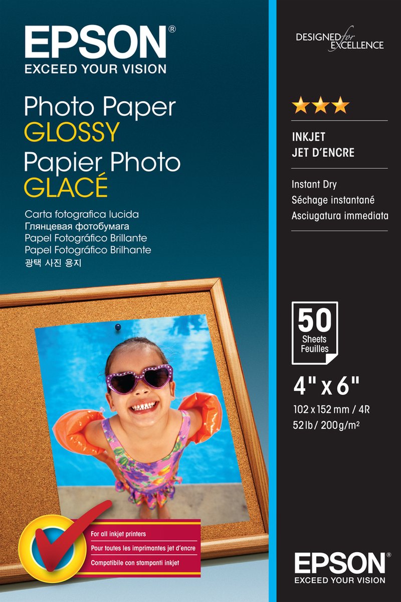 Epson - glossy photo paper - 102 x 152 mm - 200 g m2 - 50 sheet(s)