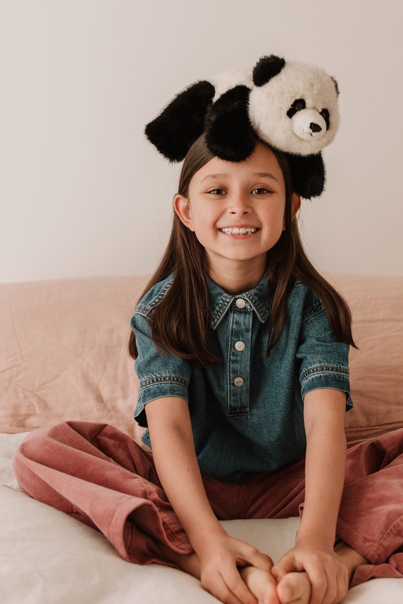 Peluche One Love - panda peng - 32 cm - nero e marrone - 0 anni