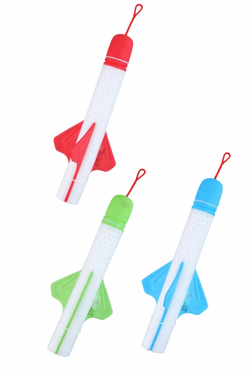 Lanciarazzi Eddy Toys - 37 cm - set lancio razzi con luce - razzo manuale per giochi all'aperto - 1 colore casuale