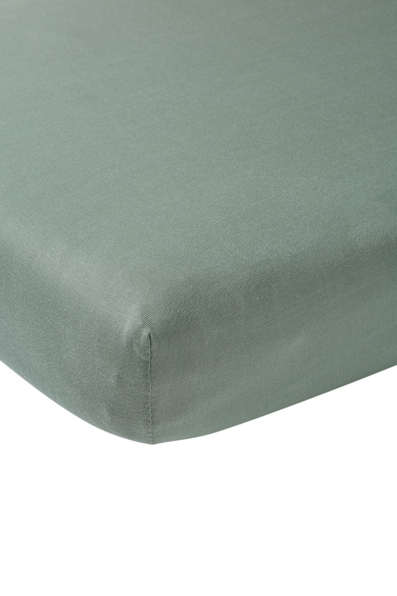 Lenzuolo con angoli Meyco per lettino junior - verde pietra - 70x140 150 cm