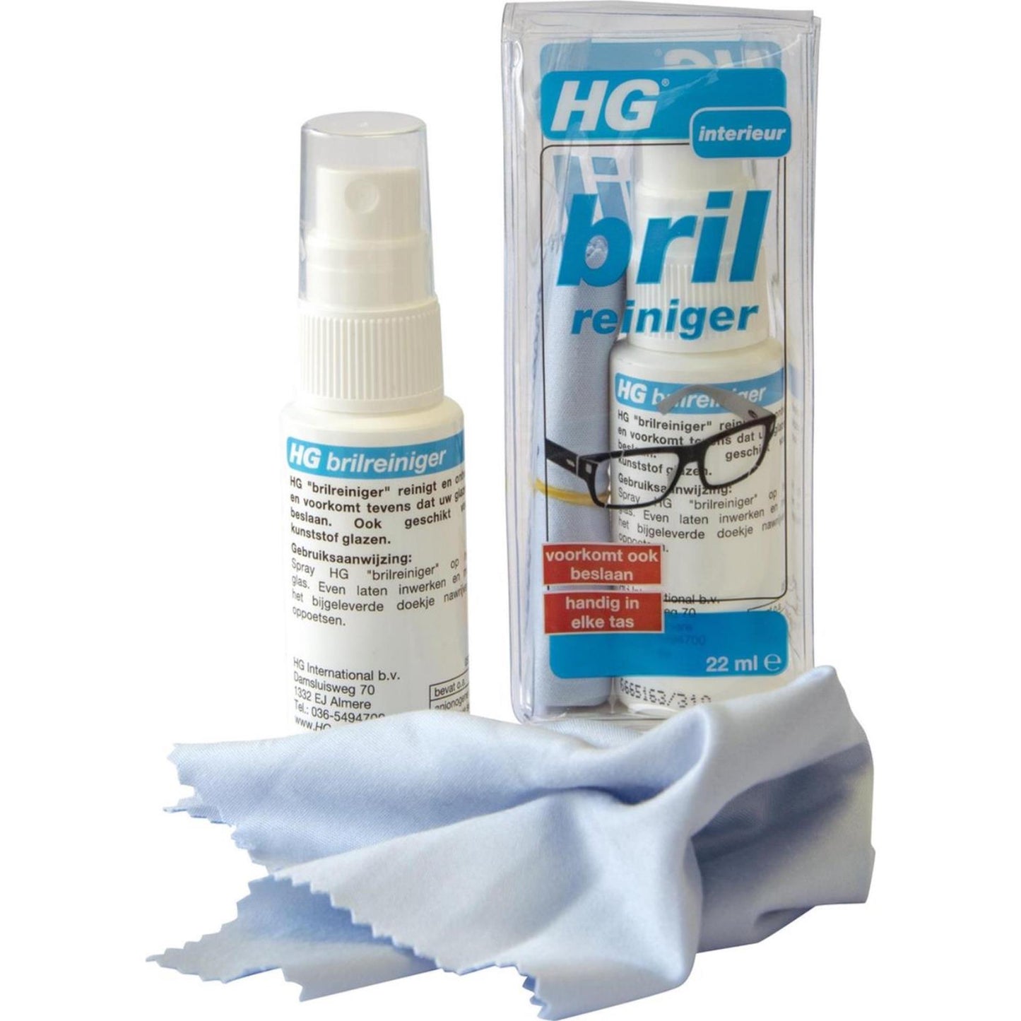 Detergente per occhiali Hg 22ml compreso panno