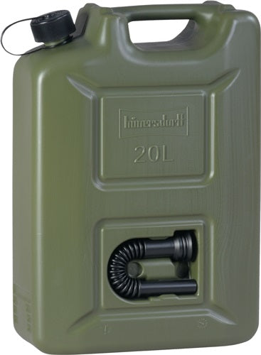 Bidón de combustible Hunersdorff | capacidad 20 litros | hdpe verde oliva | largo 350 x ancho 165 x alto 495 mm | 1 pieza - 802000 - 802000