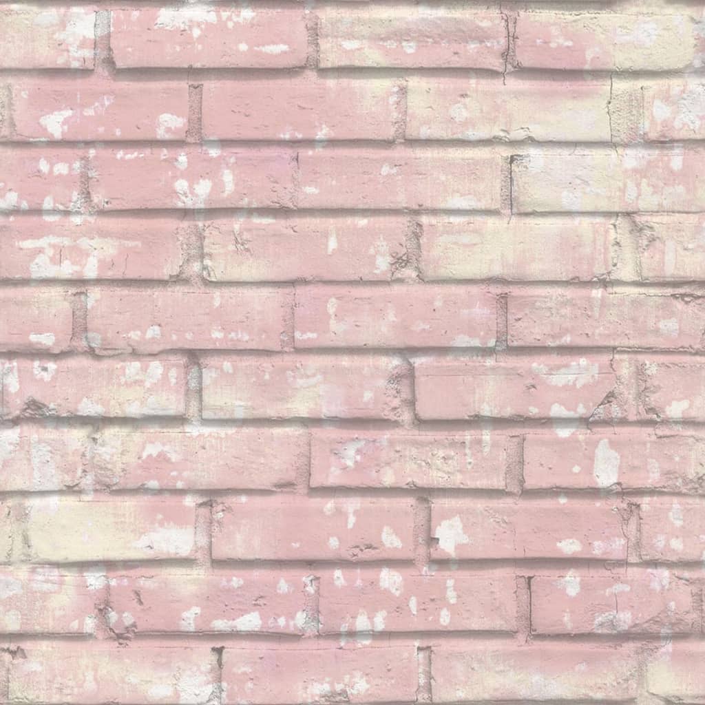 Noordwand behang urban friends coffee bricks roze en wit