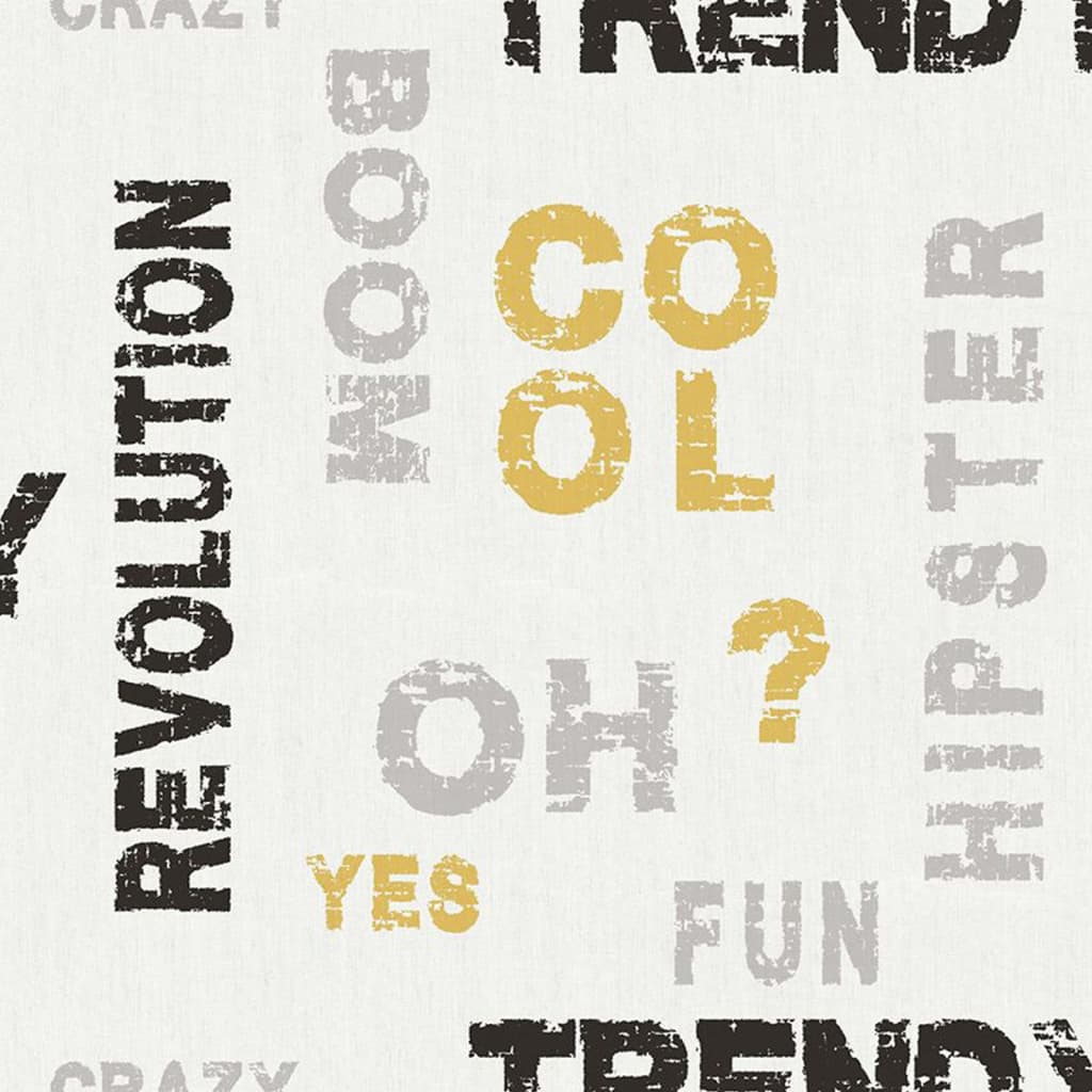 North Wall Noordwand Wallpaper Friends Friends Coffee Words and Letters Grey and Black