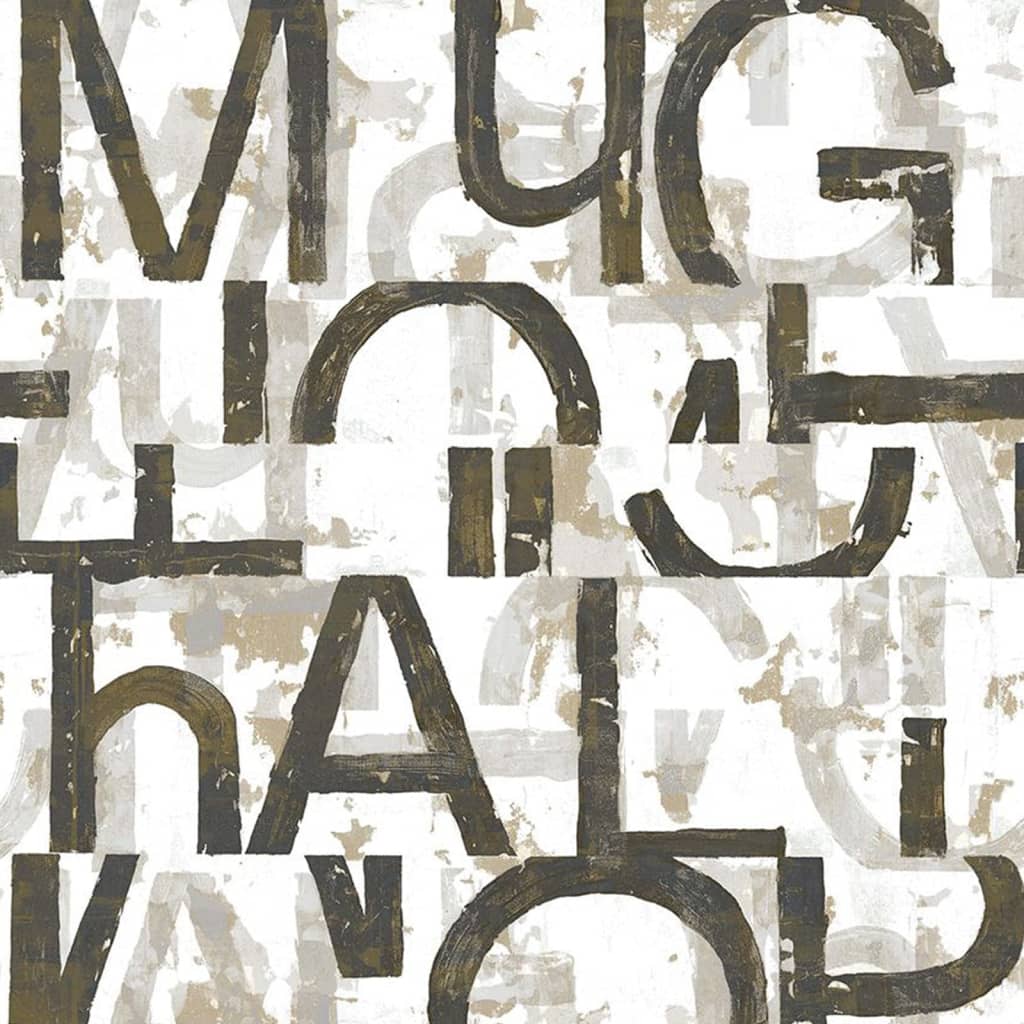 Noordwand Wallpaper Noordwand Friends Coffee parole e lettere nere e metalliche