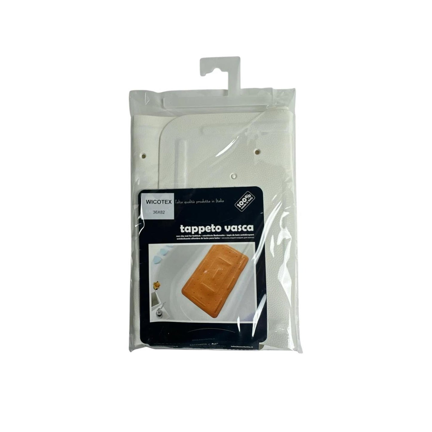 Tappetino da bagno antiscivolo Wicotex 36x82 cm bianco