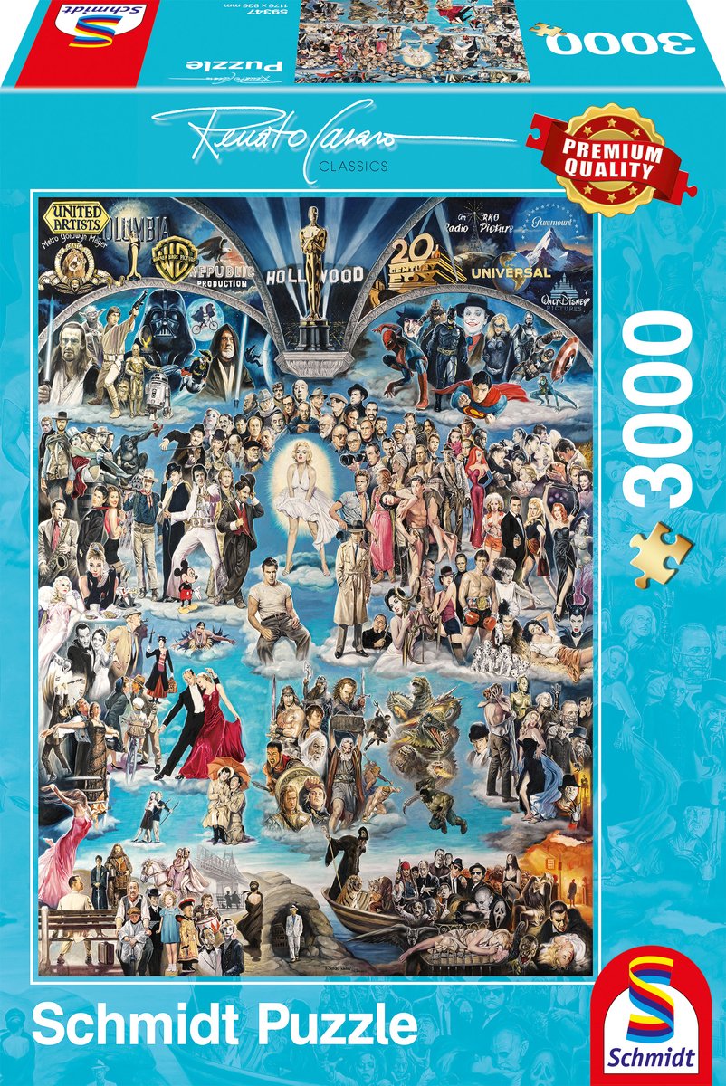 Schmidt - puzzle - hollywood xxl - renato casaro - 3000 pezzi - adulti - da 14 anni