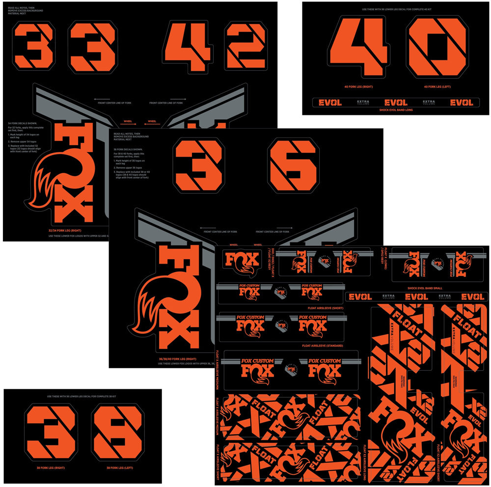 Fox racing shox custom fork and shox kit 2021 sticker set | red