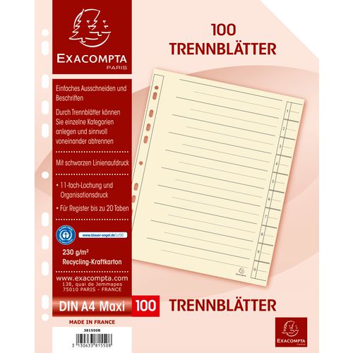 Strisce divisorie exacompta a4 xl