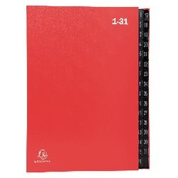 Carpeta clasificadora exacompta roja 1 - 31 pestañas