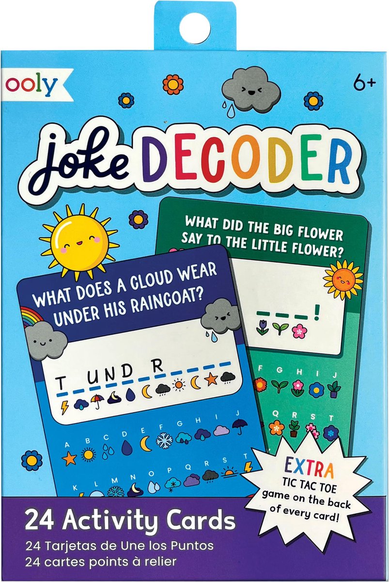 Ooly - decodificador de chistes - tarjetas de actividades - 24 tarjetas de descubrimiento de chistes