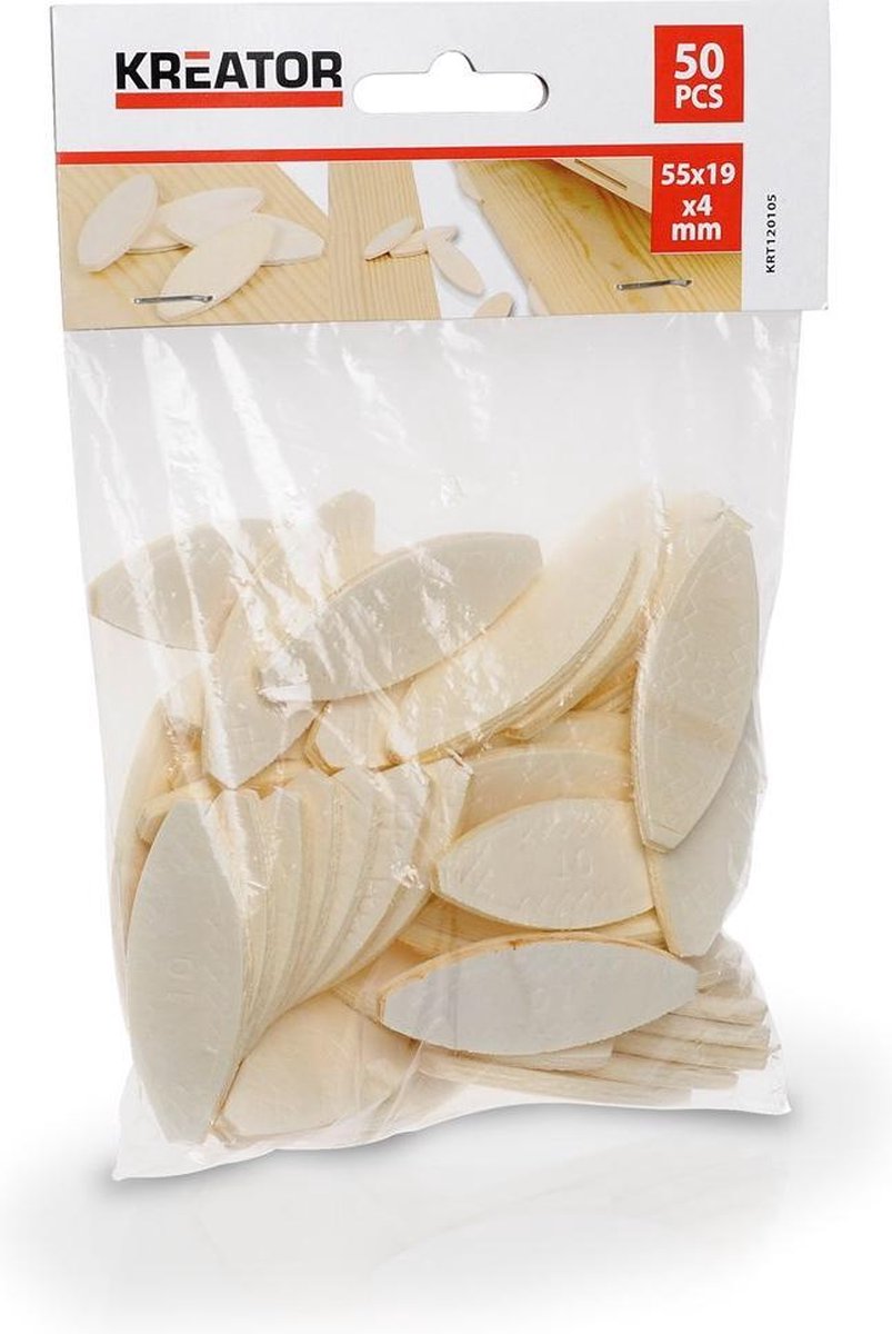 Tasselli per lamelle Kreator krt120105 misura 10 -55x19x4mm – 50 pezzi