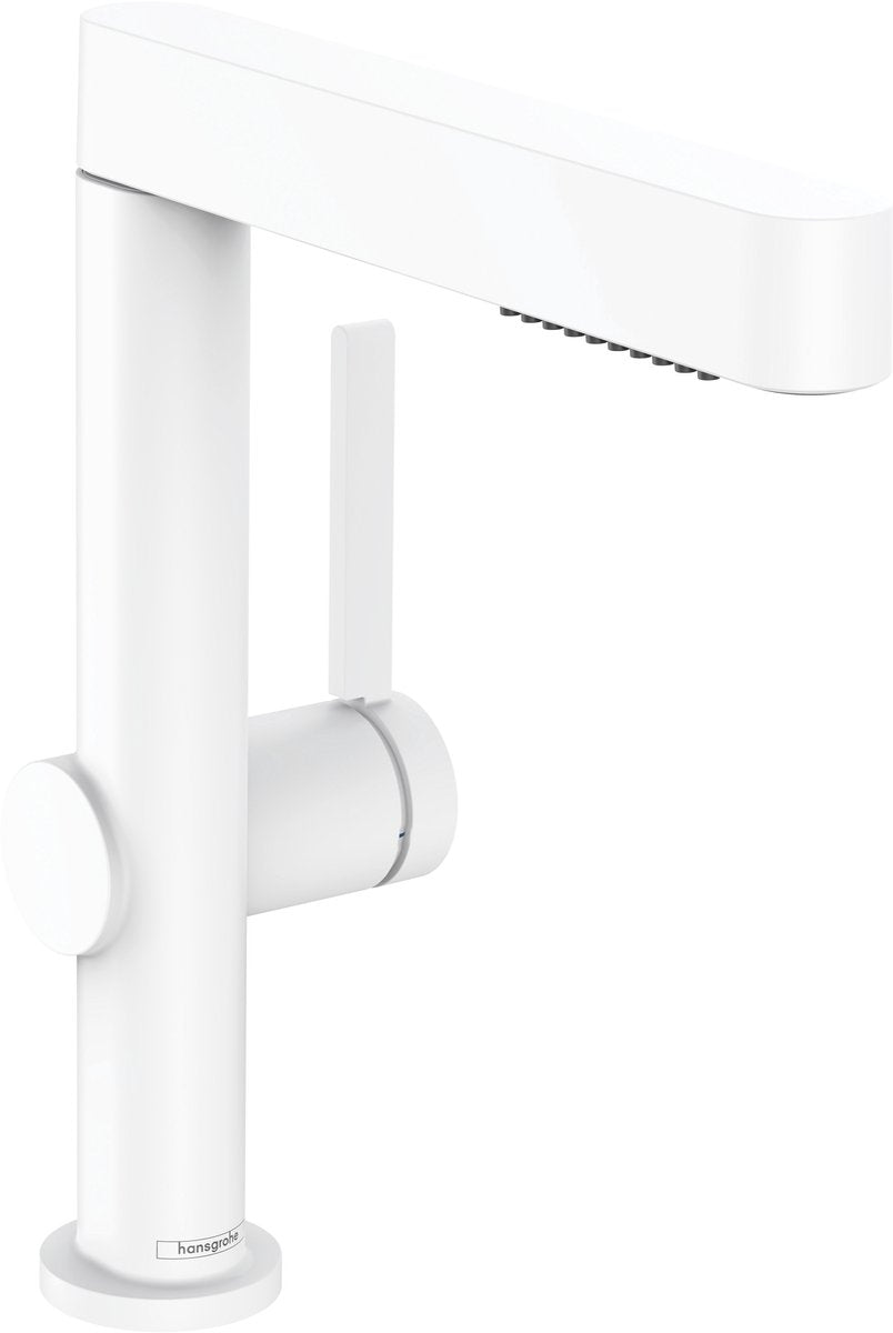 Hansgrohe finoris - wastafelkraan - met afvoerplug - 230mm - uittrekbare vuistdouche - 2 straalfuncties - mat wit