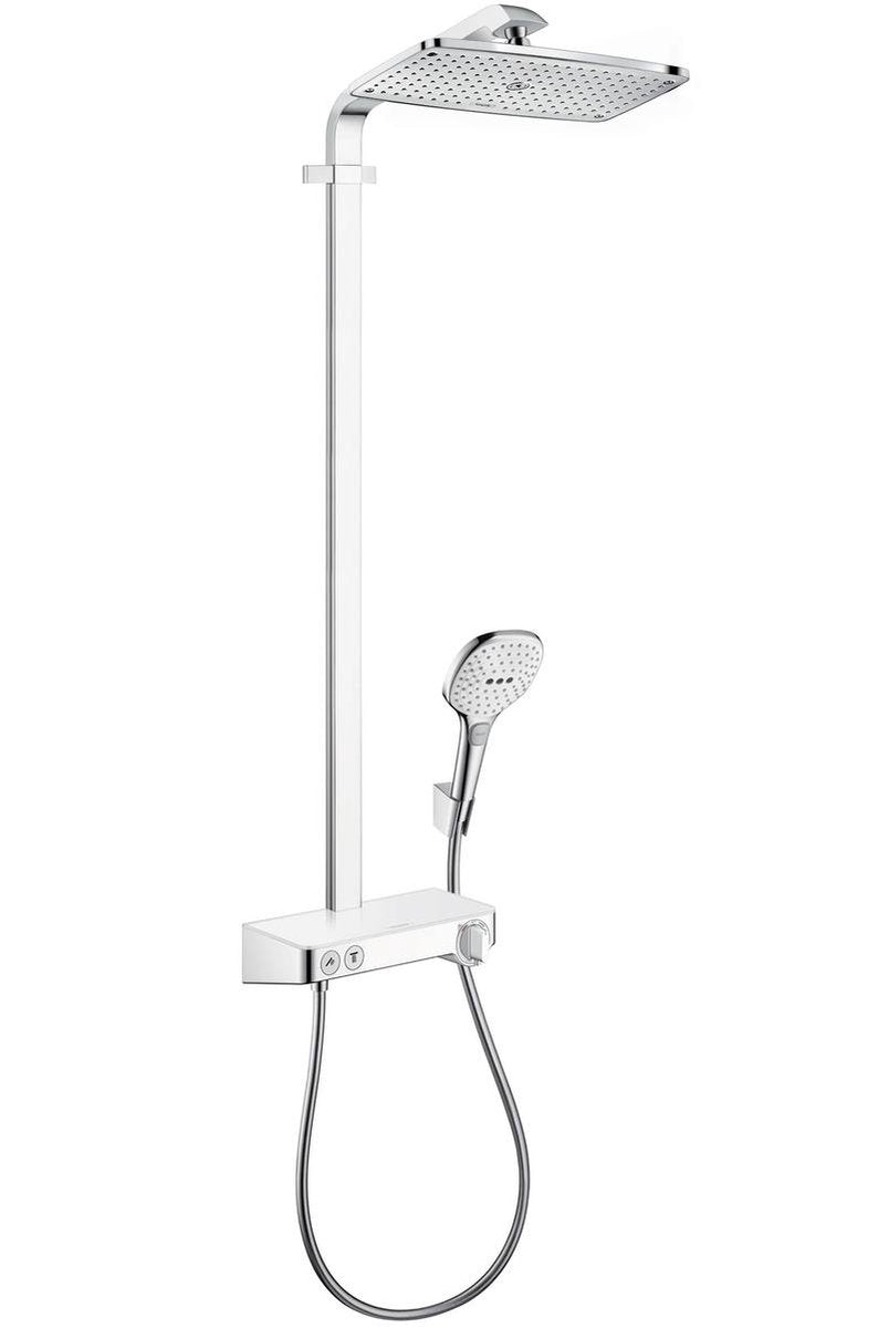 Hansgrohe raindance e showerpipe 360 1jet con plato de ducha select 300 blanco cromo