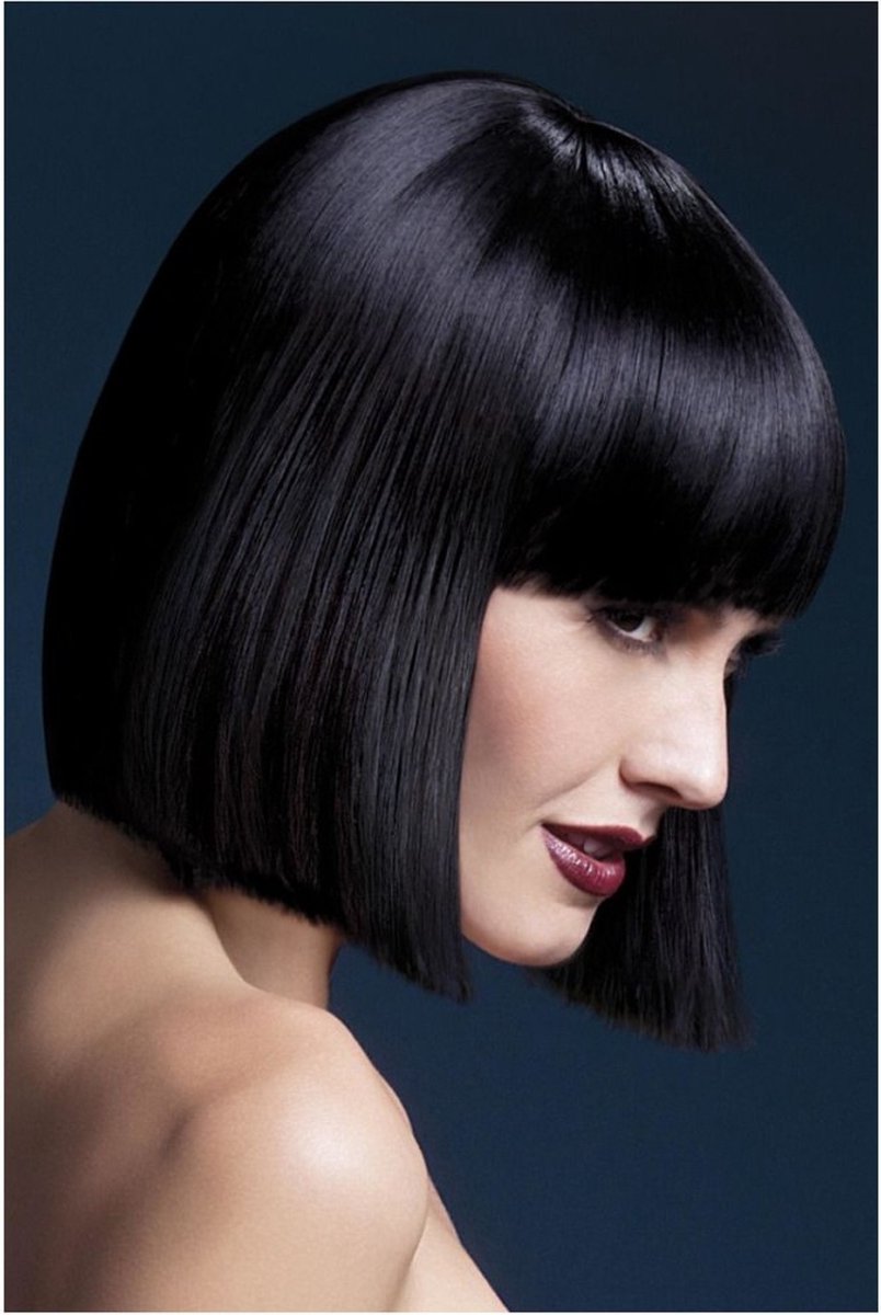 Parrucca corta nera di lusso Lola da donna di Smiffys