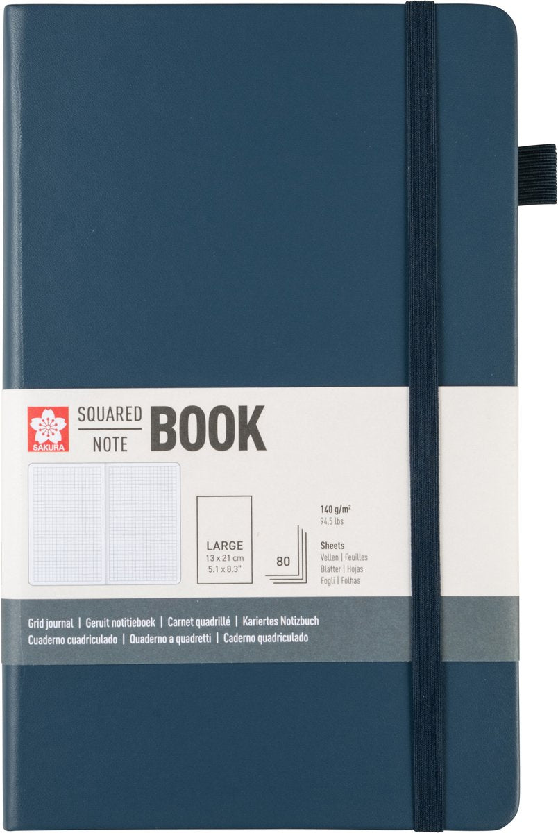 Sakura • cuaderno cuadrado 13x21cm índigo profundo
