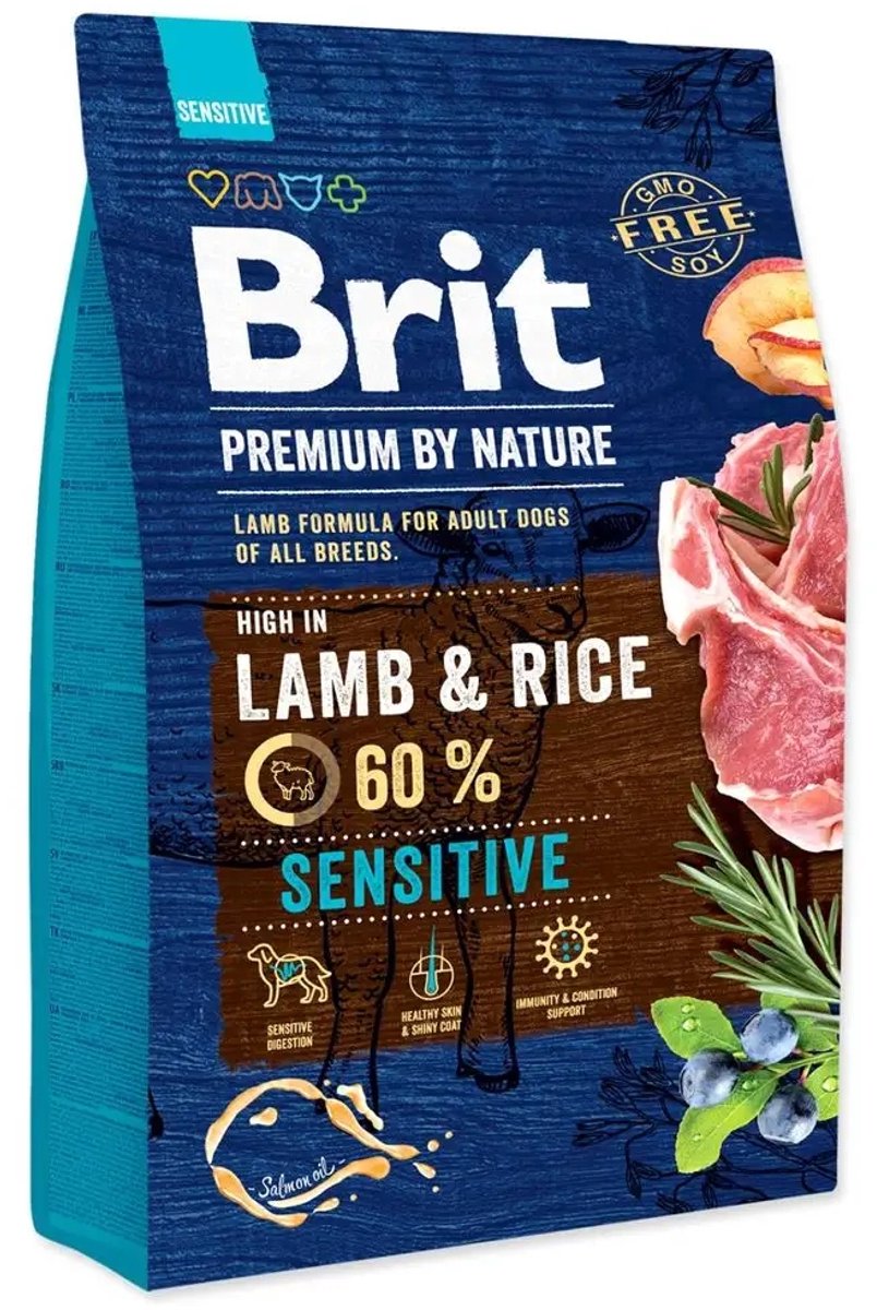 Brit premium - cibo secco ipoallergenico - agnello e riso - 3 kg