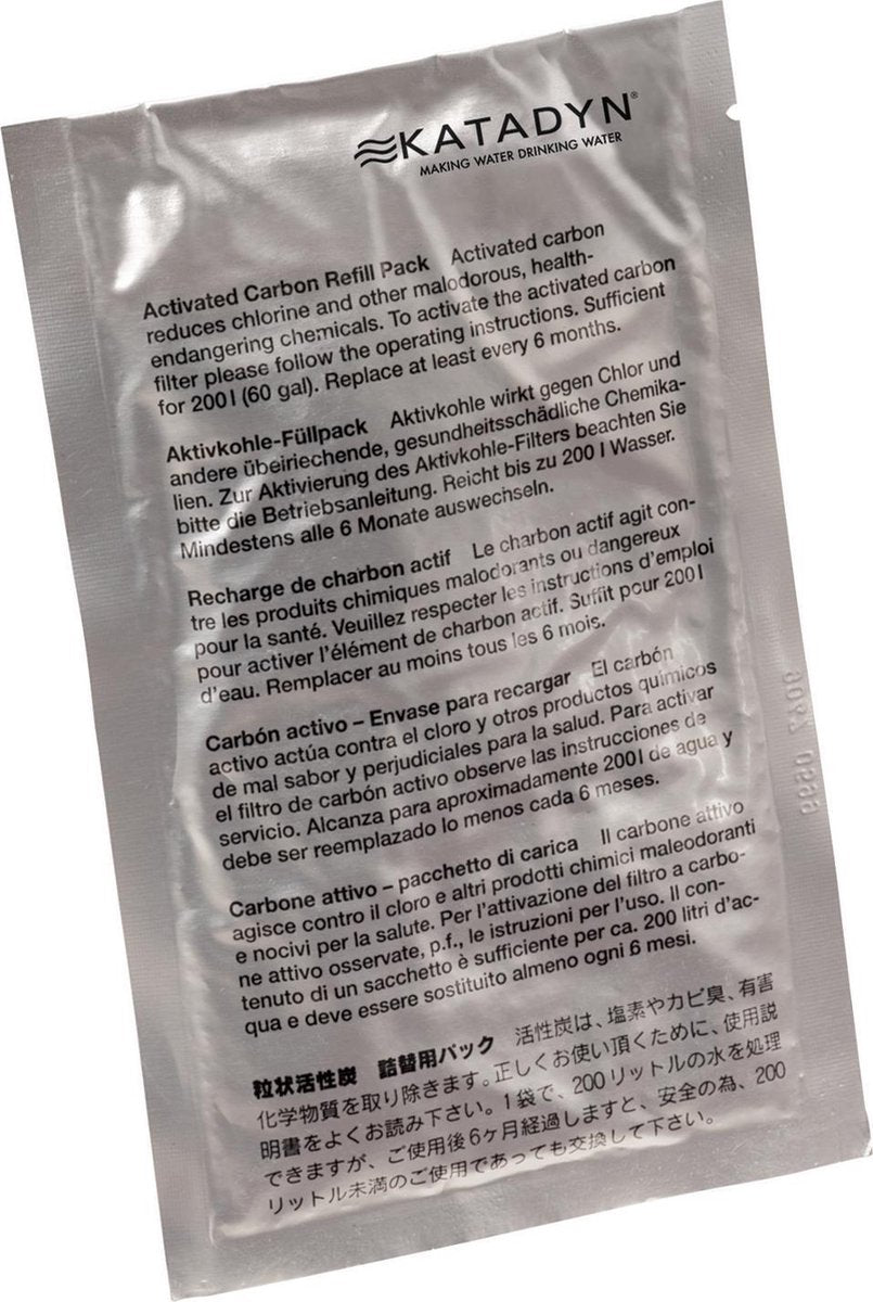 Filtro de agua de carbón Katadyn, paquete de recarga