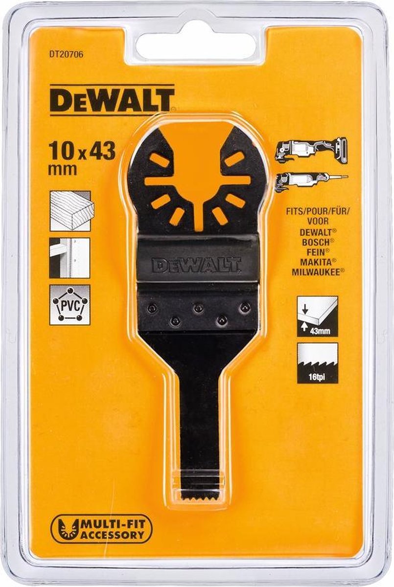 Dewalt dt20706 universeel multitool zaagblad voor hout - 10mm