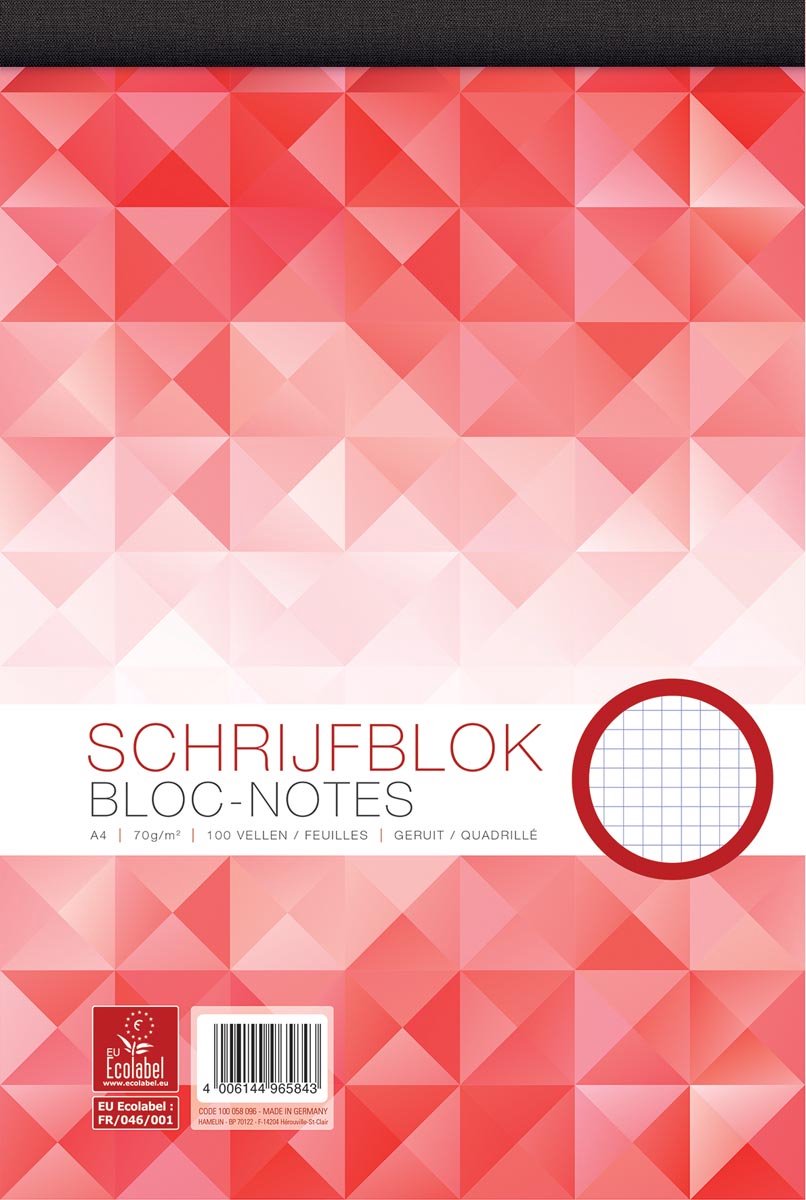 Work schrijfblok a4 - ruit 5 mm - 70 grams - 100 vel