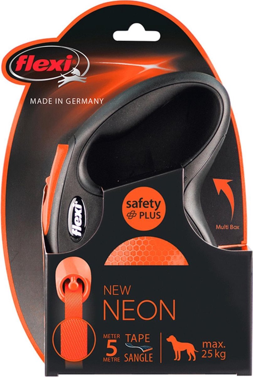 Flexi rollijn nueva cinta neón naranja negro
