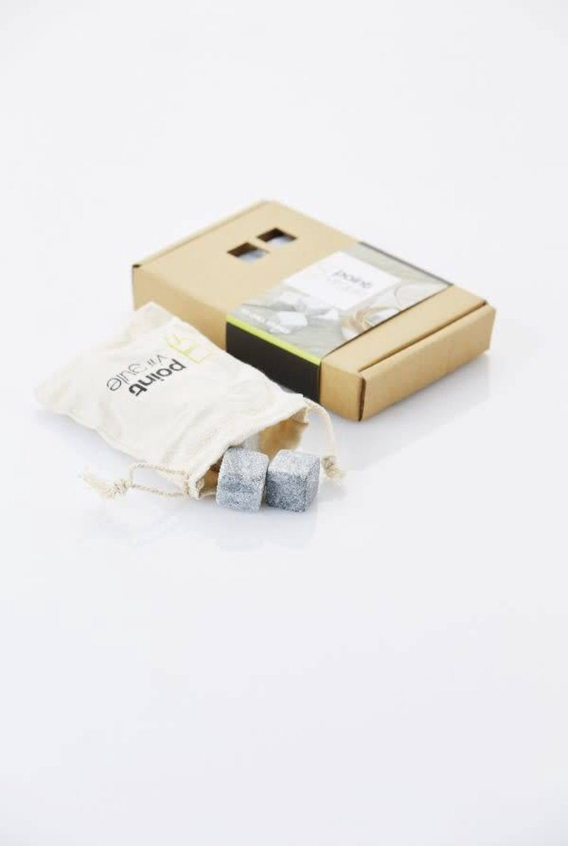 Point-virgule ijsblokjesvorm - chill stones - set van 9 stuks - met zakje