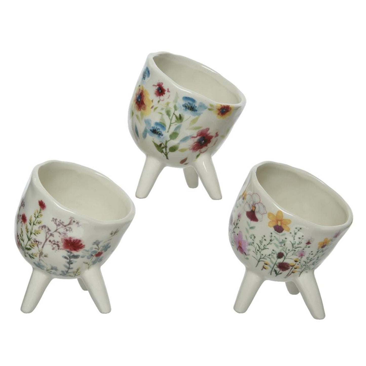 Vaso Decoris dolomite h11,4cm con motivo floreale
