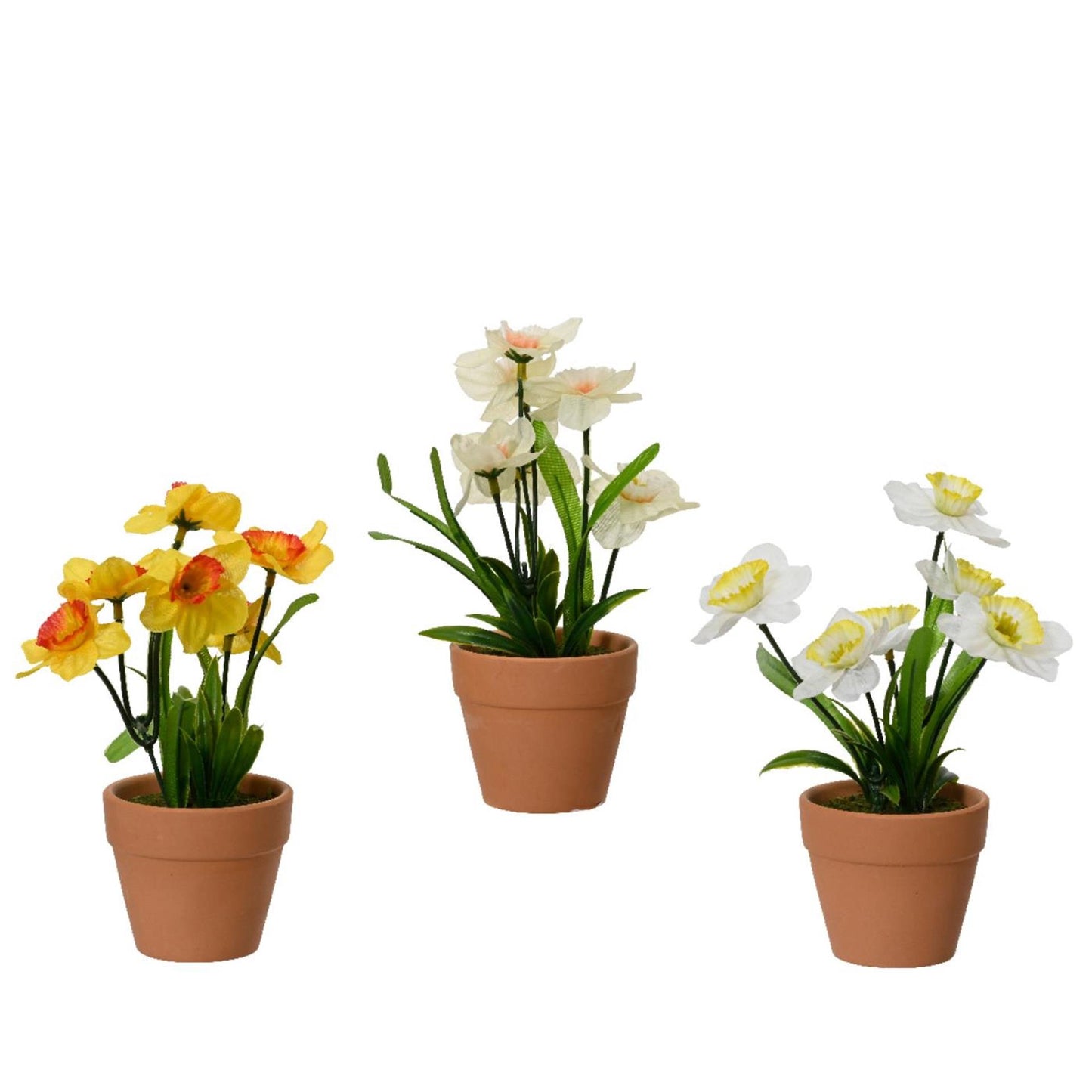 Decoris pianta artificiale narciso in vaso ø7,5xh18cm