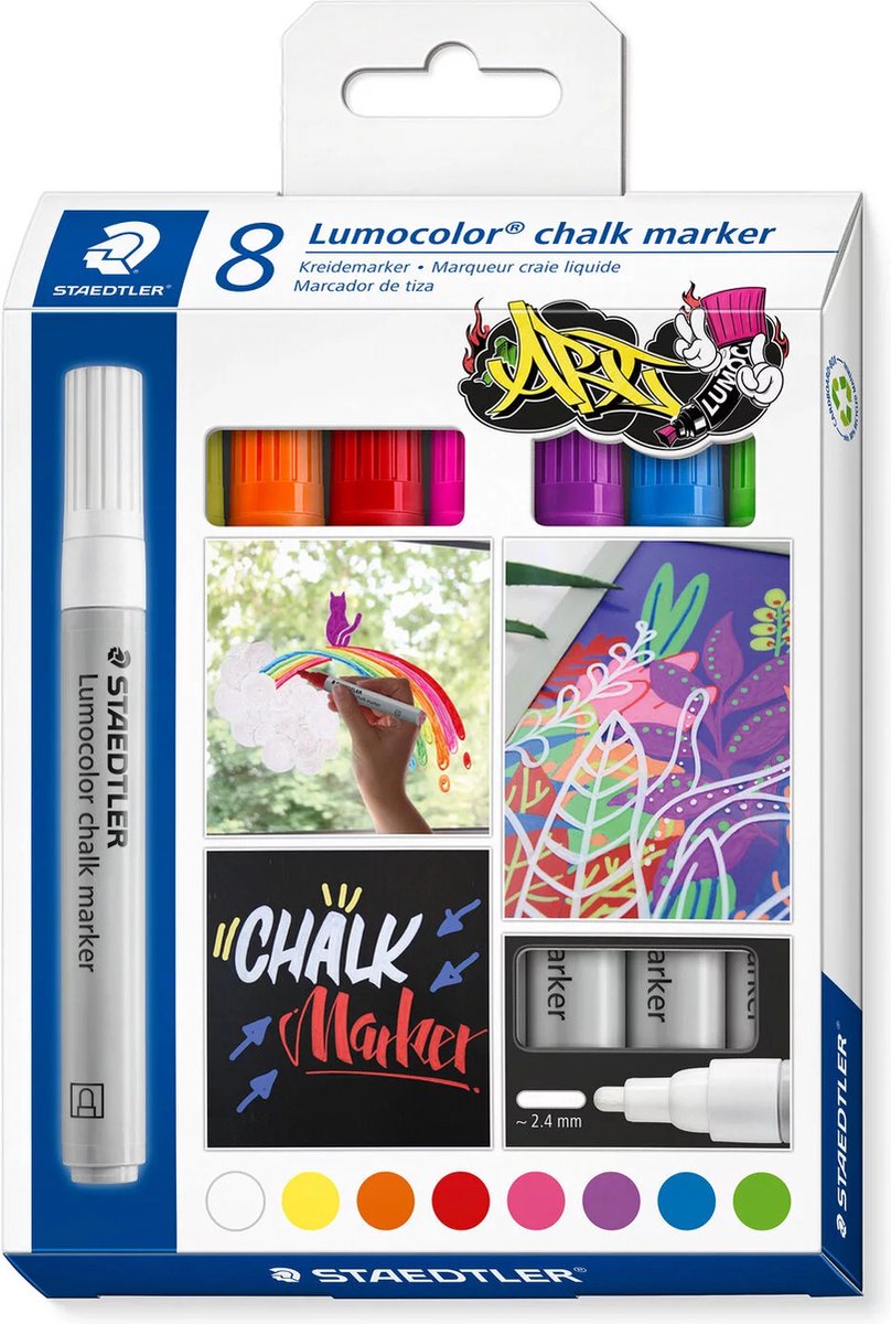 Set di pennarelli a gesso Staedtler lumocolor 8 colori