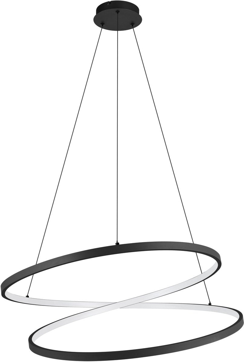 Lampada a sospensione Eglo ruotale - LED - ø 70 cm - bianco e nero