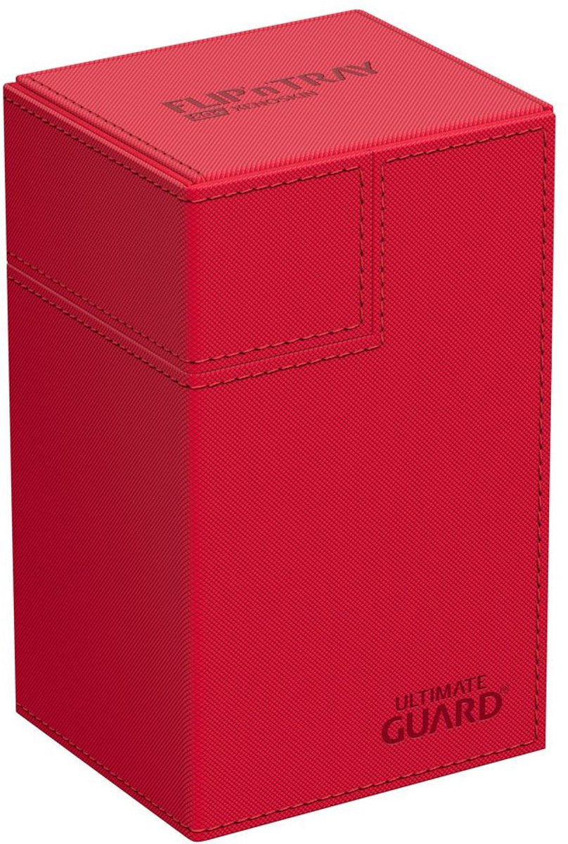 Ultimate guard flip'n'tray 80+ xenoskin - cajas de tarjetas rojas