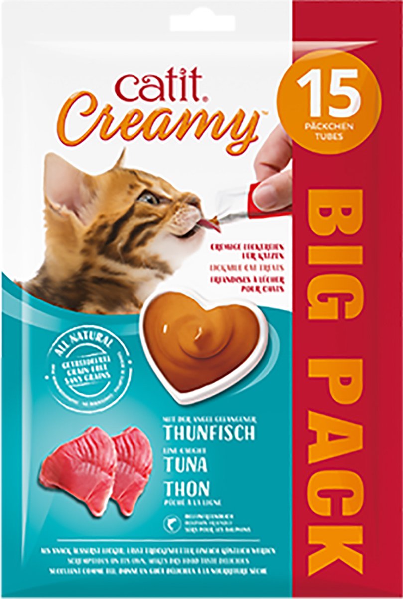 Catit cat it - kattensnack - kat - ca creamy tonijn 15x10g - 15st