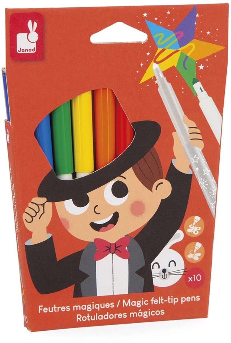 Janod - colo - pennarelli magici - set di 10 colori diversi