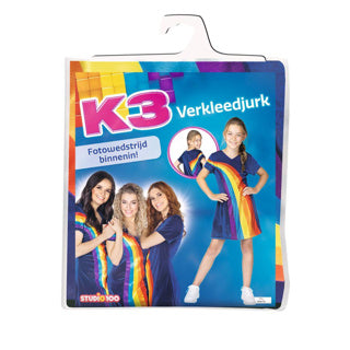 Abito k3 vestito arcobaleno blu, 3-5 anni