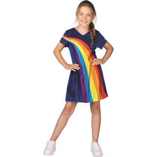 Abito k3 vestito arcobaleno blu, 9-11 anni