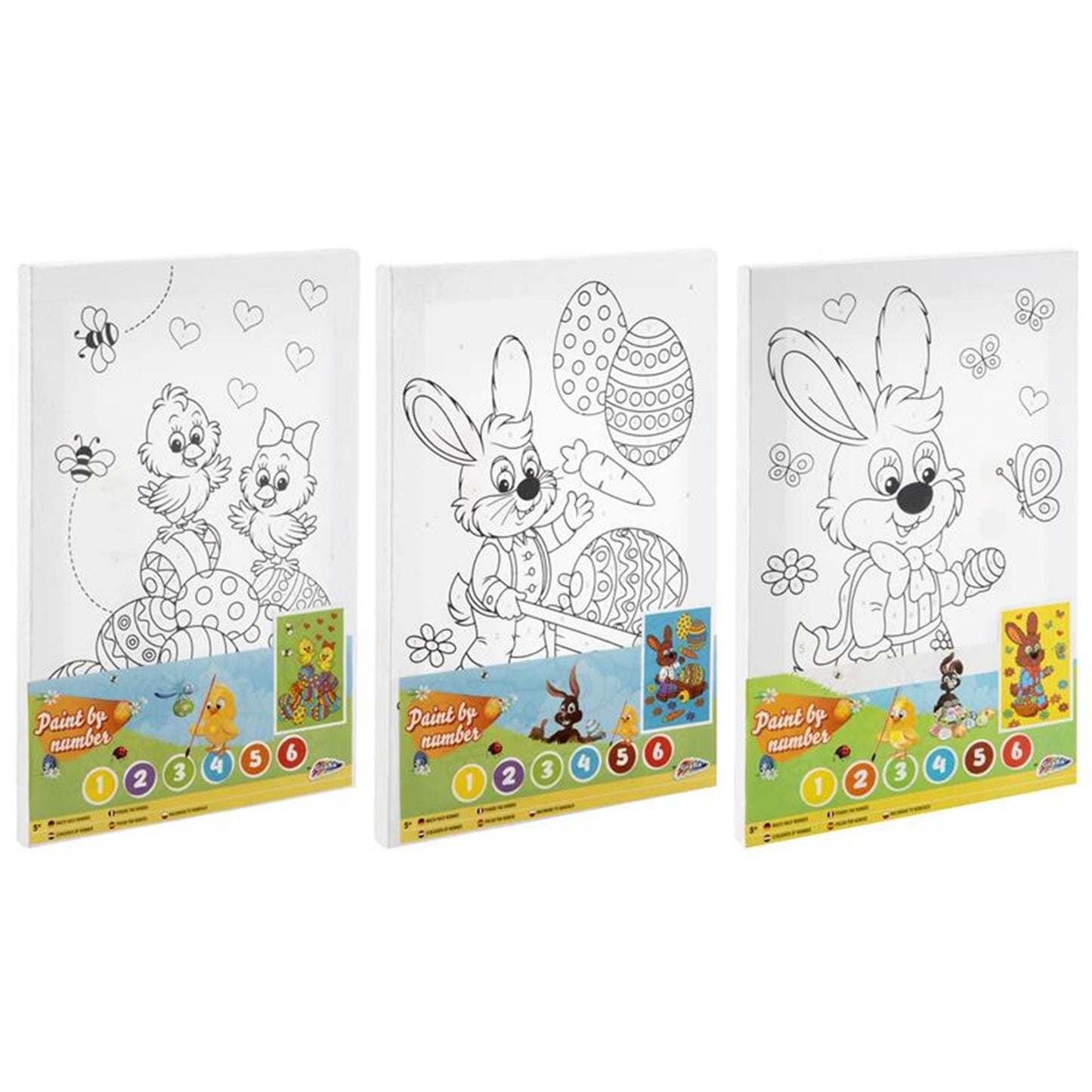 Pintura en lienzo de grupo de manualidades creativas por número de Pascua
