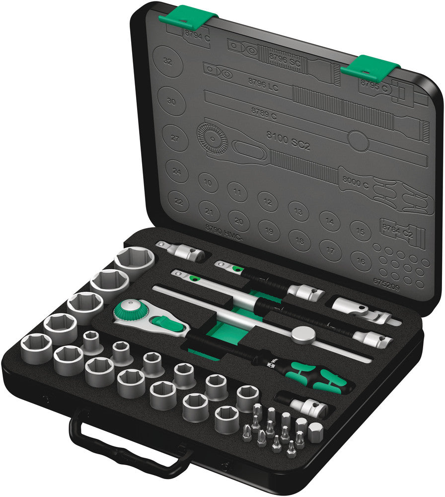 Wera 8100 SC 2 Zyklop Speed Rattels Set, 1 2, 37-Palace