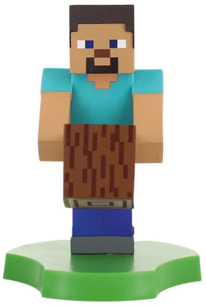 Cableguys minecraft - steve - figurine standaard voor telefoon | oplaadcase (cable guys mini)
