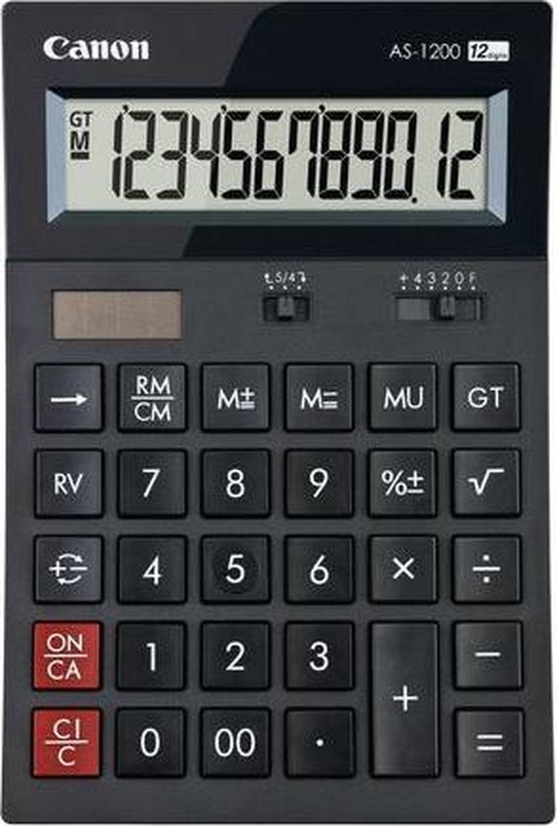Calculadora básica de escritorio canon as1200hb gris