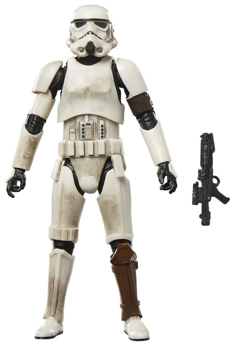 Hasbro grogu e il mandalorian - stormtrooper residuo imperiale - fig. serie nera 15 cm - guerre stellari