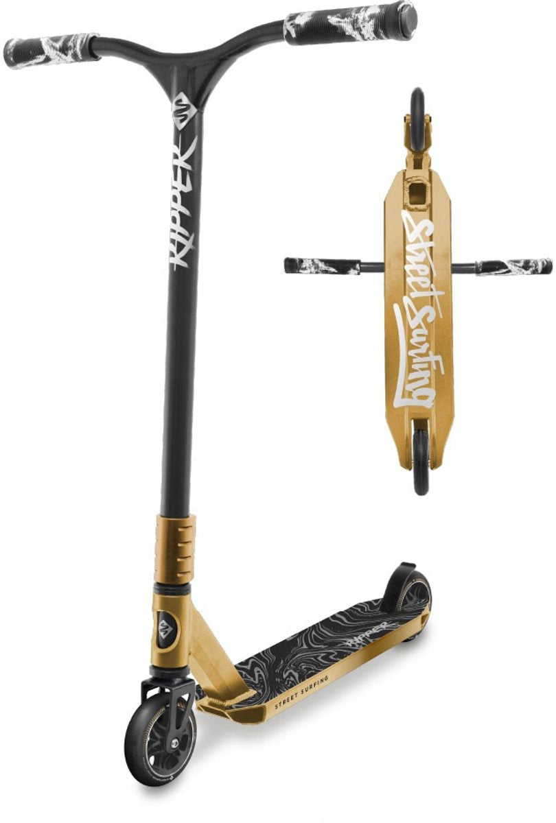 Streetsurfing street surfing - scooter acrobático ripper - bloody gold - ruedas de 110 mm