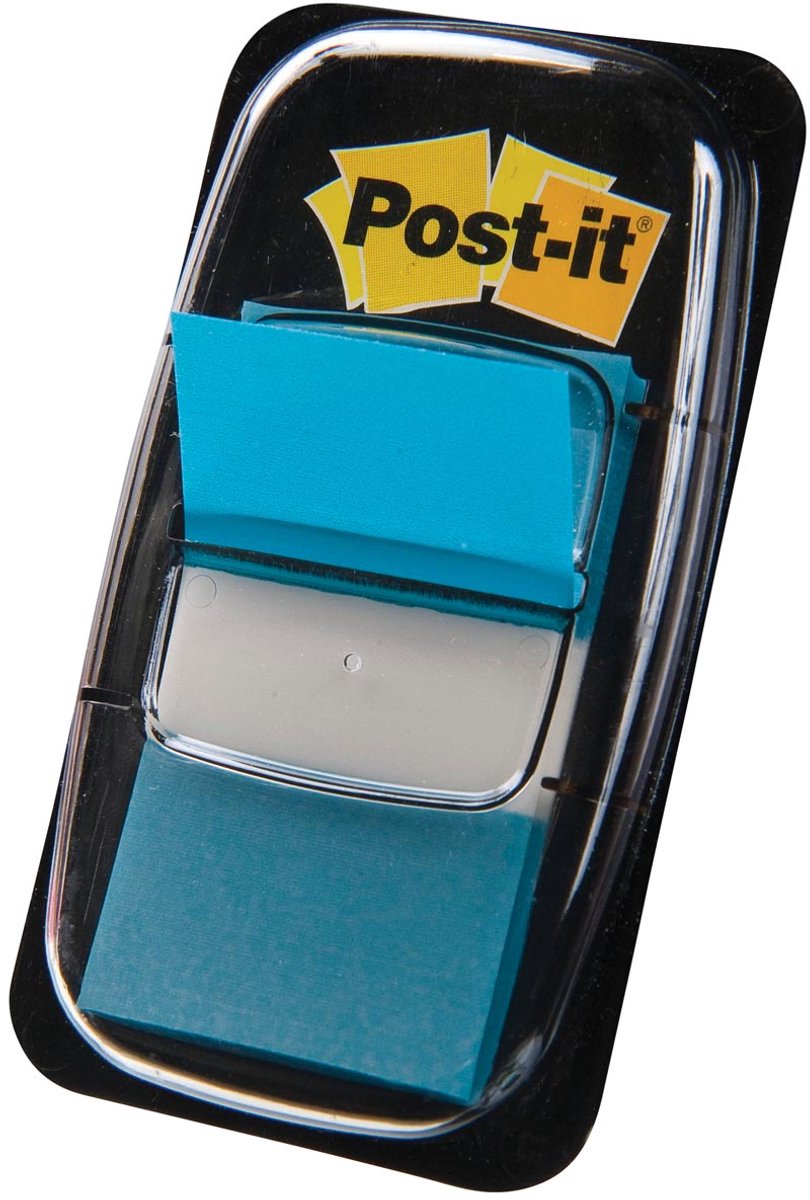 Post-it - index standaard | ft 24 | 4 x 43 | 2 mm | houder met 50 tabs | turkoois