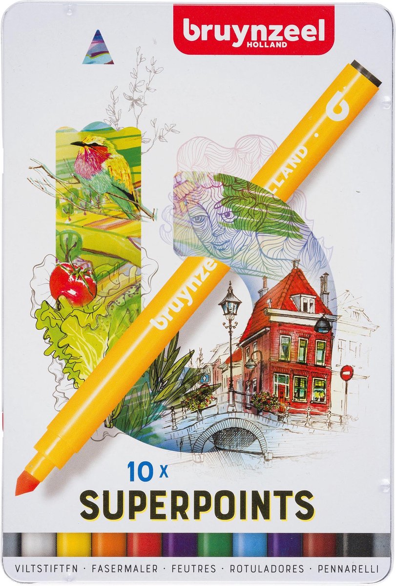 Bruynzeel Super Point Felt -Tip Penne Set 10