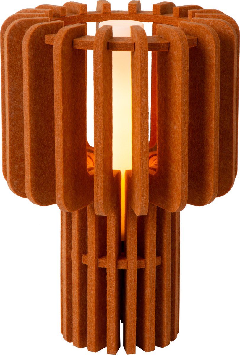 Lucide rollo - tafellamp - 1xe27 - terracotta - japandi
