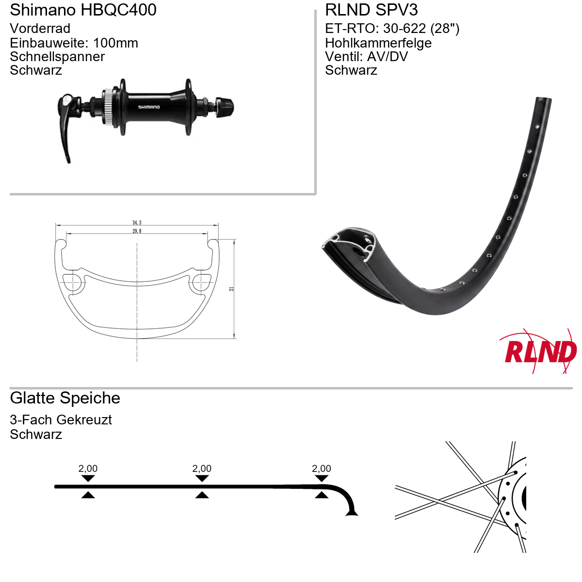 Ruota anteriore Roland 28 work spv3 shimano hbqc400