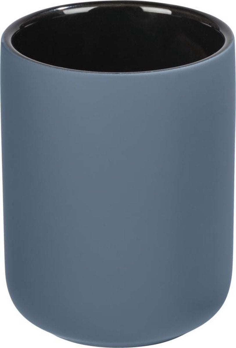 Portaspazzolino Wenko ceramica avellino blu opaco - bicchiere portaspazzolini