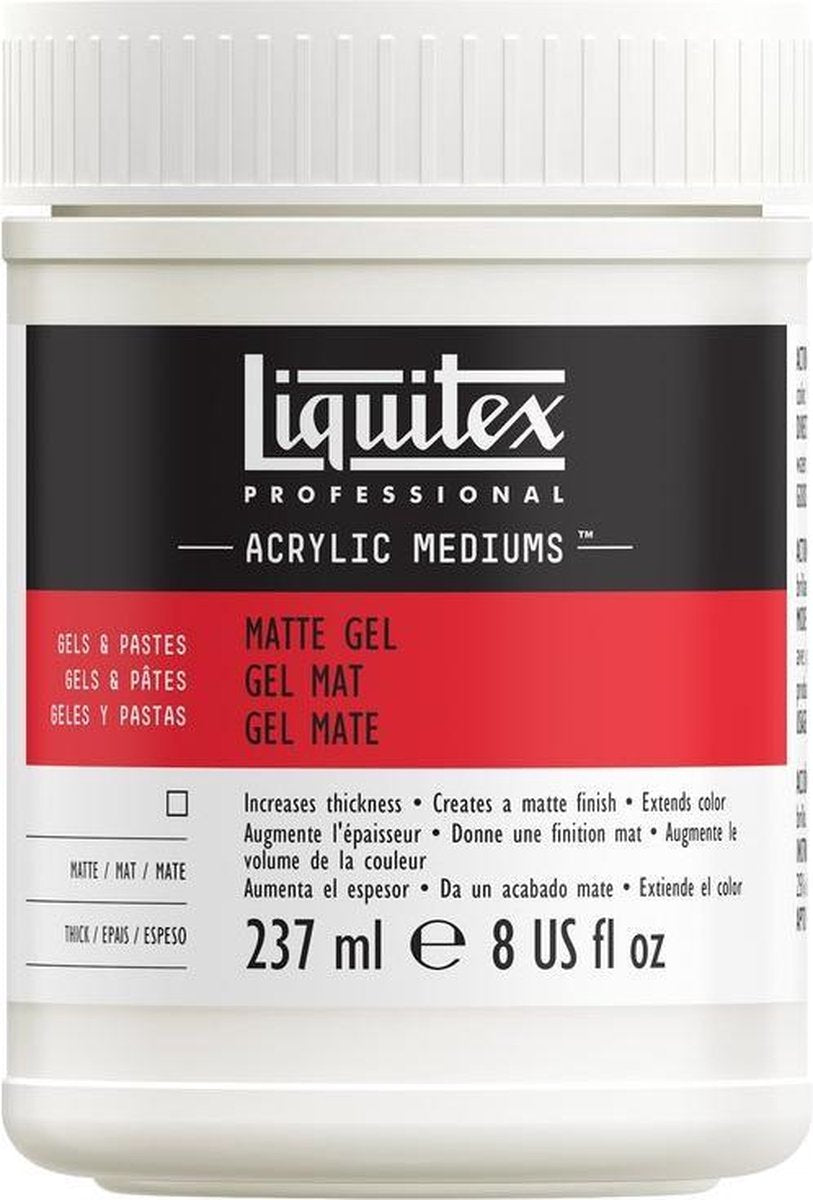 Liquitex 5321 professional mattes gel medium 237 ml – acryl additief, volumevergroting, consistentie verdikken, matte afwerking